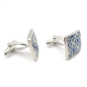 iGame Arrival Blue Flower Enamel Cuff Links