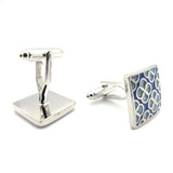 iGame Arrival Blue Flower Enamel Cuff Links