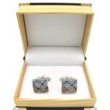 iGame Arrival Blue Flower Enamel Cuff Links