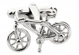 Men's Silver Bicycle Bike Cuff Links