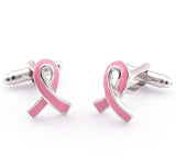 French Men Cuff links Copper Material Pink Ribbon CuffLinks