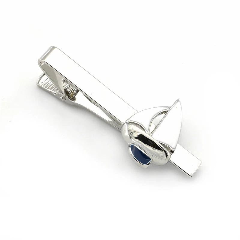 iGame Sailboat Tie Clips Brass Material Novel Sailing Tie Bar