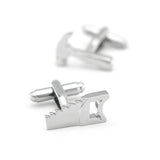 Tool Cuff Links Silver Brass Hammer & Saw Men's Cufflinks