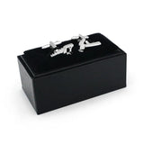 Tool Cuff Links Silver Brass Hammer & Saw Men's Cufflinks