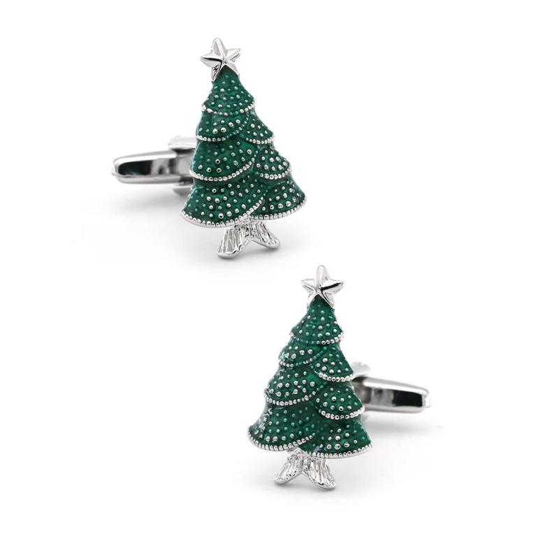 iGame Arrival Christmas Tree Cuff Links Brass Material Cufflinks