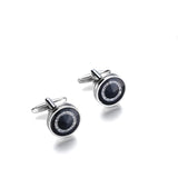Memolissa Men's Crystal Cufflinks Sea Rhinestone Top Wedding Round Cufflinks