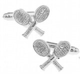 iGame Tennis Racket Cuff Links Silver Brass Novelty