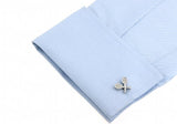 iGame Tennis Racket Cuff Links Silver Brass Novelty