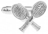 iGame Tennis Racket Cuff Links Silver Brass Novelty