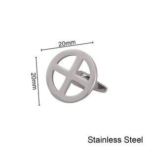 Sun Wheel Cross Cufflinks Solar Symbol Stainless Steel Faith Gift Jewelry Set