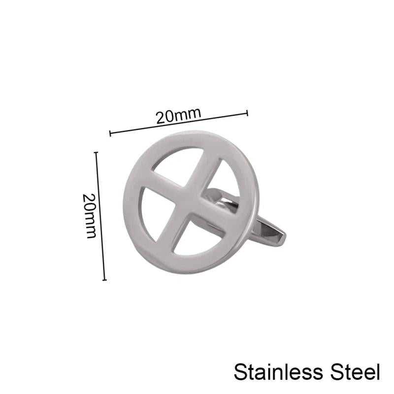 Sun Wheel Cross Cufflinks Solar Symbol Stainless Steel Faith Gift Jewelry Set
