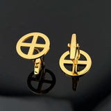 Sun Wheel Cross Cufflinks Solar Symbol Stainless Steel Faith Gift Jewelry Set