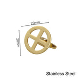 Sun Wheel Cross Cufflinks Solar Symbol Stainless Steel Faith Gift Jewelry Set