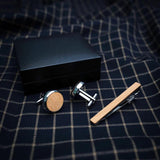 Wood Cufflinks The Wooden Cuff Links Men Shirt Cufflinks for mens Tie Clips