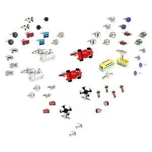 Auto Cufflinks Car Racecar Bus Tractor Tank Fire