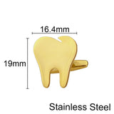 Adult Wisdom Tooth Cufflinks Stainless Steel Wedding Gift