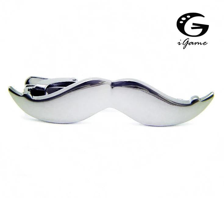 iGame Mustache Tie Clip Silver Brass Material Beard