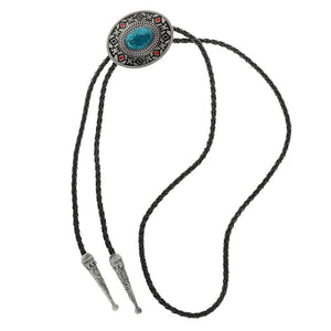 Western Cowboy Flower Necklace Bolo Tie