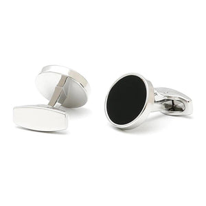 Men's Silver Round Button Cufflinks XK23007