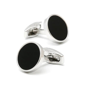 Men's Silver Round Button Cufflinks XK23007