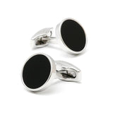 Men's Silver Round Button Cufflinks XK23007
