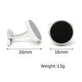 Men's Silver Round Button Cufflinks XK23007