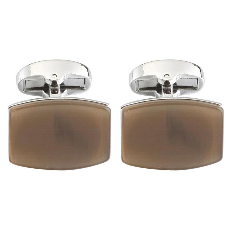 Geometric Shirt Cufflinks for Mens Cat's Eye Cuff Links Button