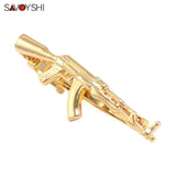 Gold AK-47 Gun Tie Clips for Mens Necktie Clamp Clasp