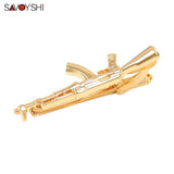 Gold AK-47 Gun Tie Clips for Mens Necktie Clamp Clasp