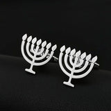 Jewish Menorah Jerusalem Cufflinks for Men Women Suit Set Hanukkah Gift