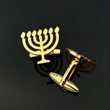 Jewish Menorah Jerusalem Cufflinks for Men Women Suit Set Hanukkah Gift