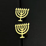 Jewish Menorah Jerusalem Cufflinks for Men Women Suit Set Hanukkah Gift
