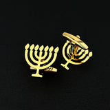 Jewish Menorah Jerusalem Cufflinks for Men Women Suit Set Hanukkah Gift