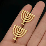 Jewish Menorah Jerusalem Cufflinks for Men Women Suit Set Hanukkah Gift