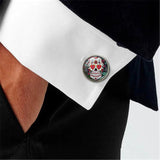 Mexican Sugar Skull Cufflinks for Men Skeleton Wedding Jewelry