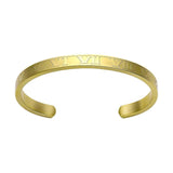Hollow Roman Numeral Titanium Steel Bangle