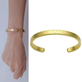 Hollow Roman Numeral Titanium Steel Bangle