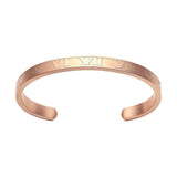 Hollow Roman Numeral Titanium Steel Bangle