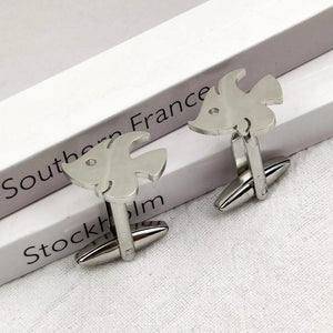 Small Fish Pattern Men Shirt Cufflink Stainless Steel Wedding Groomsmen Gift