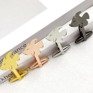 Small Fish Pattern Men Shirt Cufflink Stainless Steel Wedding Groomsmen Gift