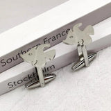 Small Fish Pattern Men Shirt Cufflink Stainless Steel Wedding Groomsmen Gift