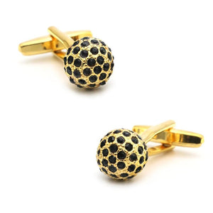 iGame Crystal Cuff Links Brass Material Golden Stone Ball Cufflinks