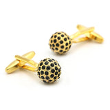 iGame Crystal Cuff Links Brass Material Golden Stone Ball Cufflinks