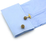 iGame Crystal Cuff Links Brass Material Golden Stone Ball Cufflinks