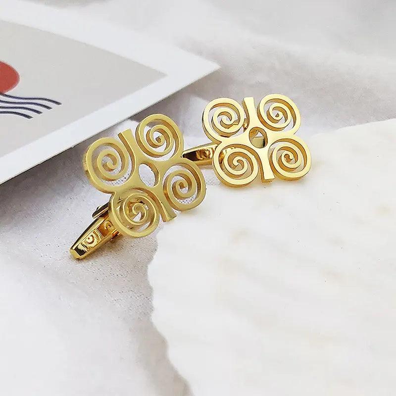 Adinkra Gye Nyame Cufflinks for Men - Stainless Steel Ethnic Jewelry