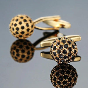 Golden Crystal Ball Cufflink Buttons High Shirt Cufflinks for Men
