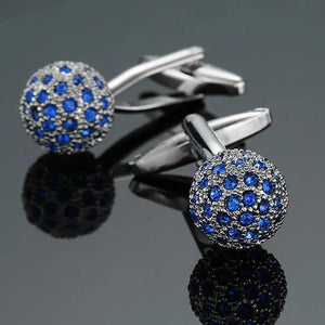 Golden Crystal Ball Cufflink Buttons High Shirt Cufflinks for Men