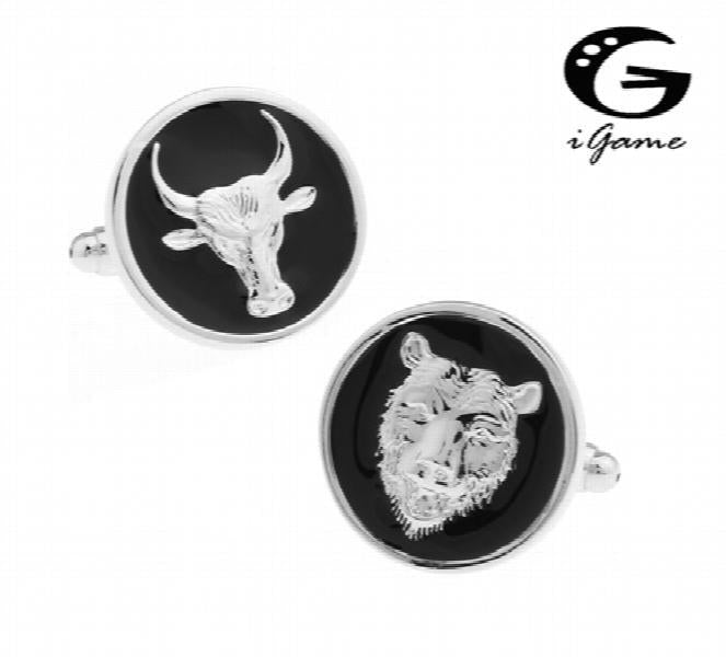 iGame Men Gift Animal Cufflinks Bull & Bear Market
