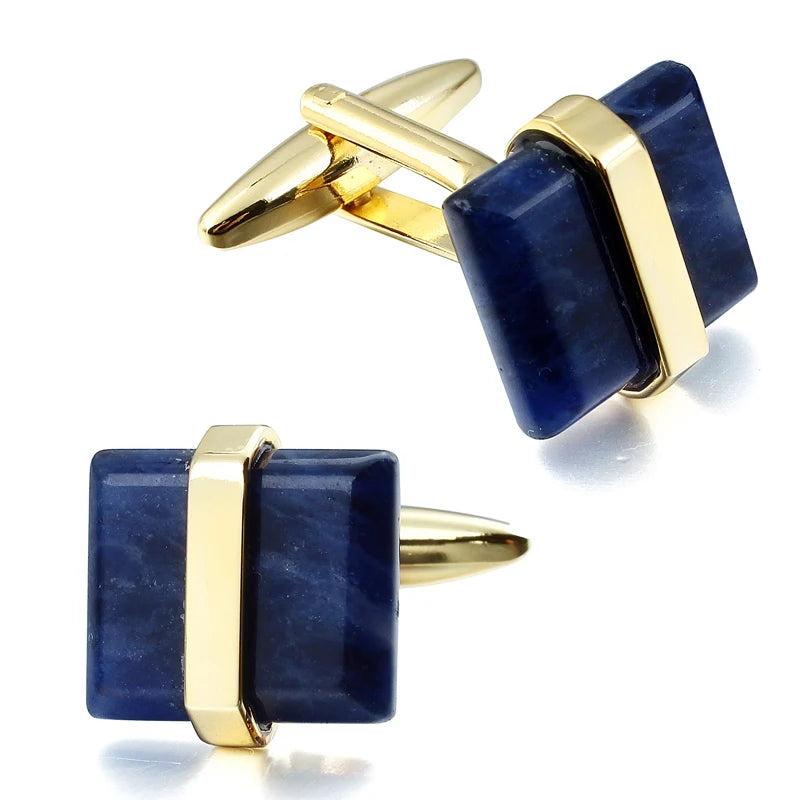 Stone Cufflinks for Mens Shirt French Cuff Links Wedding Party Jewelry