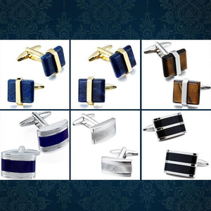 Stone Cufflinks for Mens Shirt French Cuff Links Wedding Party Jewelry